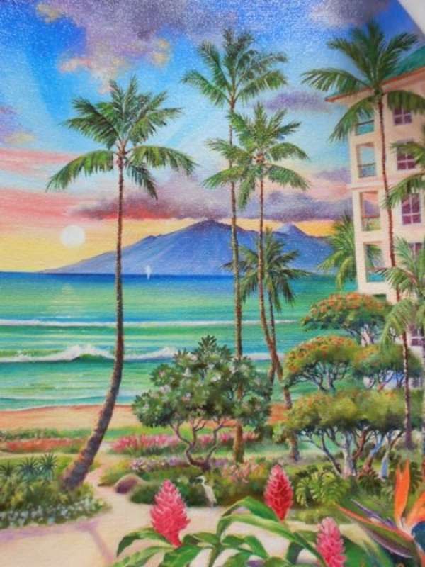 Hotel z ogrodami na Hawajach - Art #3 puzzle online