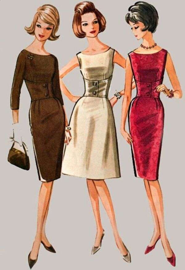 Eleganckie panie z modą roku 1960 puzzle online