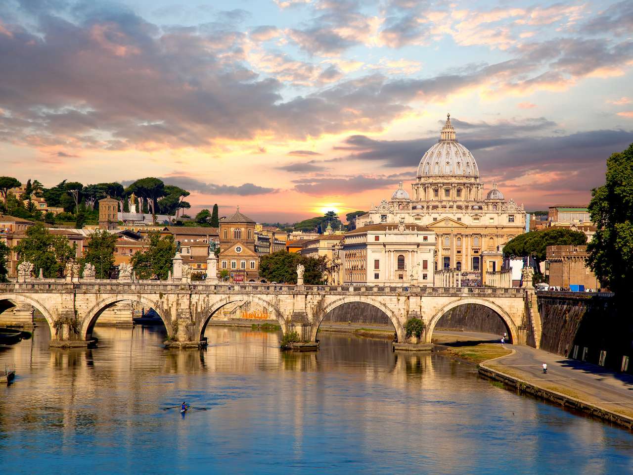 Basilica di San Pietro z mostem w Watykanie, Rzym, Włochy puzzle online