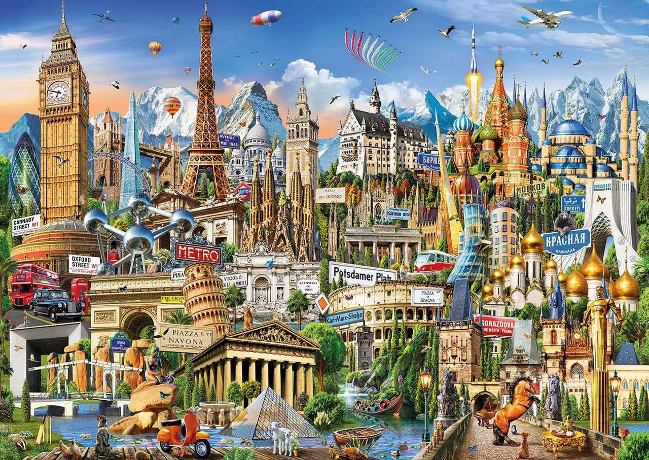 Patchwork europejskich miast puzzle online