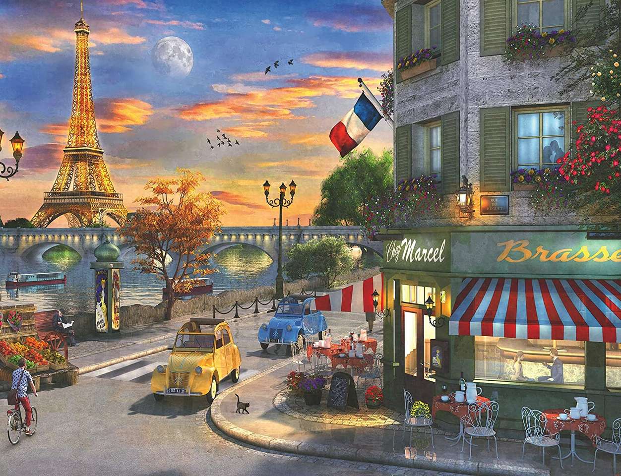 Romantyczny wieczór w Paryżu puzzle online