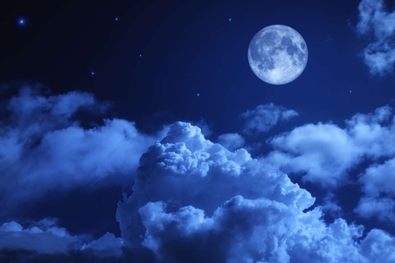 księżyc obok chmury puzzle online