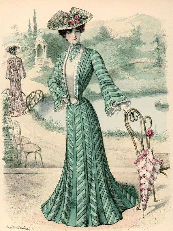 Bardzo elegancka dama z modą rocznik 1902 puzzle online
