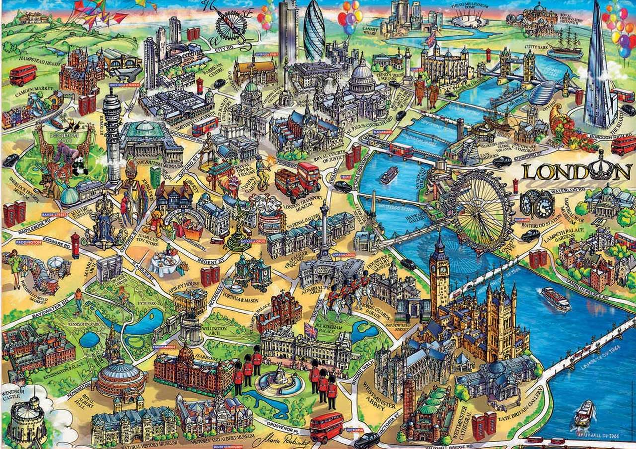 Mapa miasta Londyn puzzle online