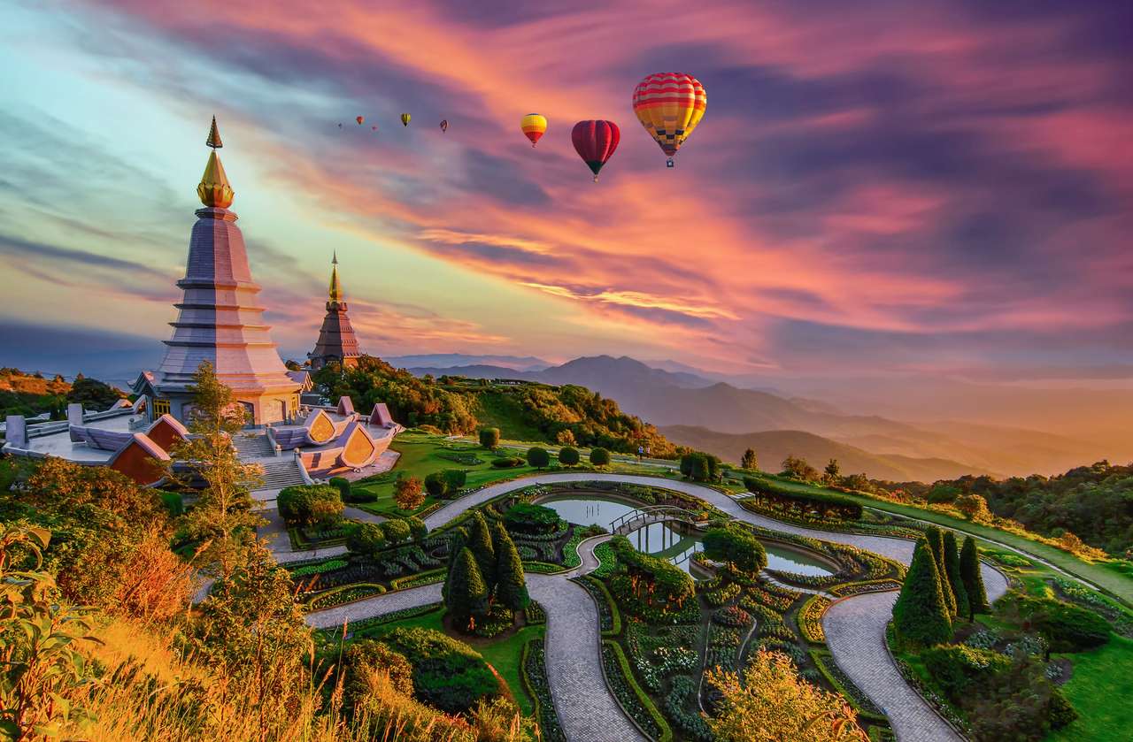 Balony na ogrzane powietrze w Tajlandii puzzle online