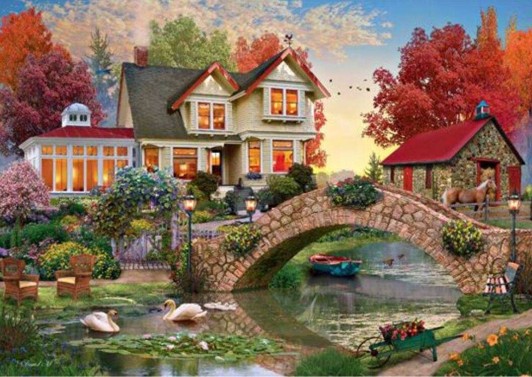 Ładny dom nad wodą? puzzle online