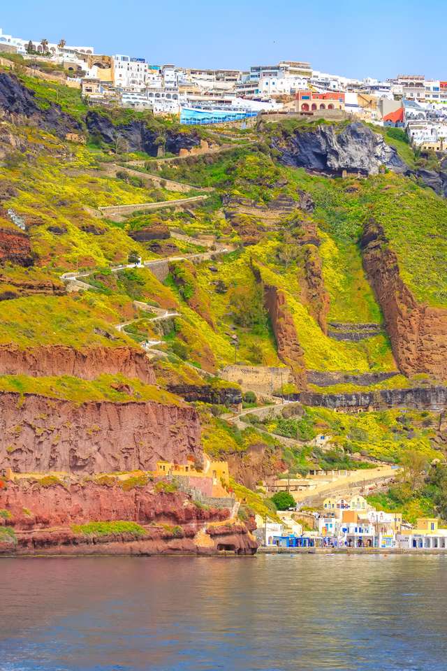 Thira, Grecja panoramiczny widok na wyspie Santorini puzzle online
