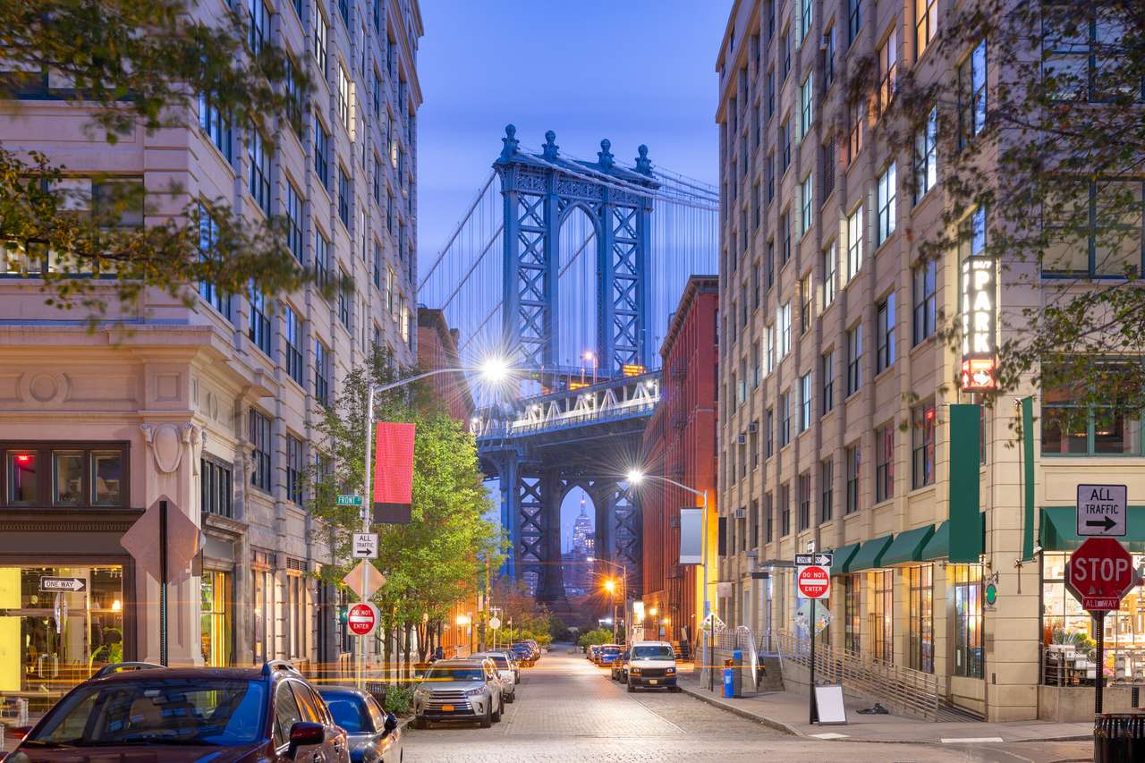 Scena uliczna na Brooklynie, Nowy Jork, USA puzzle online