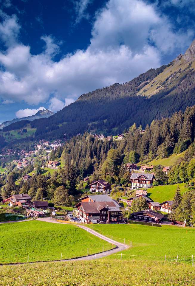 Wengen w szwajcarskich Alpach puzzle online