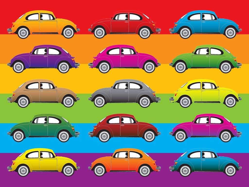 kolorowe samochody puzzle online