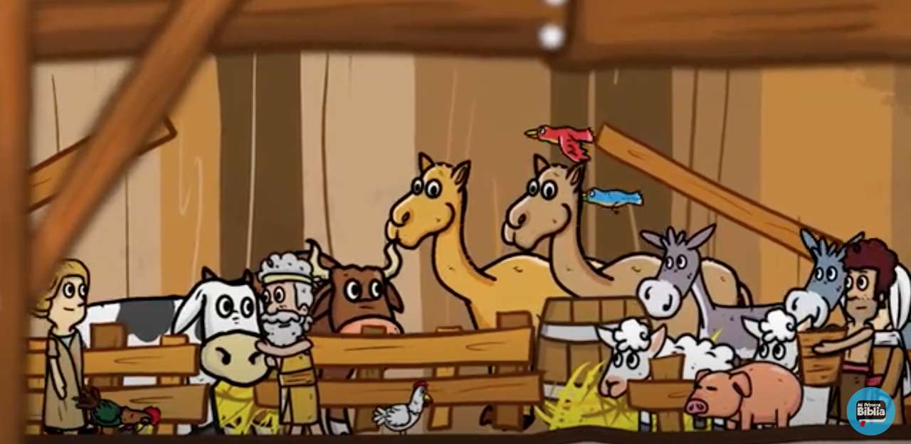 Noe y los animales en el arca puzzle online