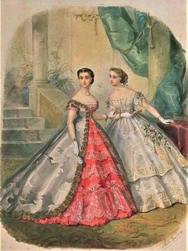 Panie w słynnym roku mody 1866 puzzle online