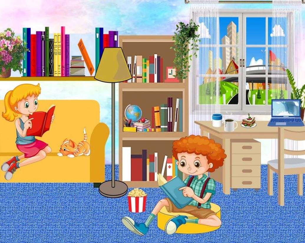 Dzieci czytają książki puzzle online