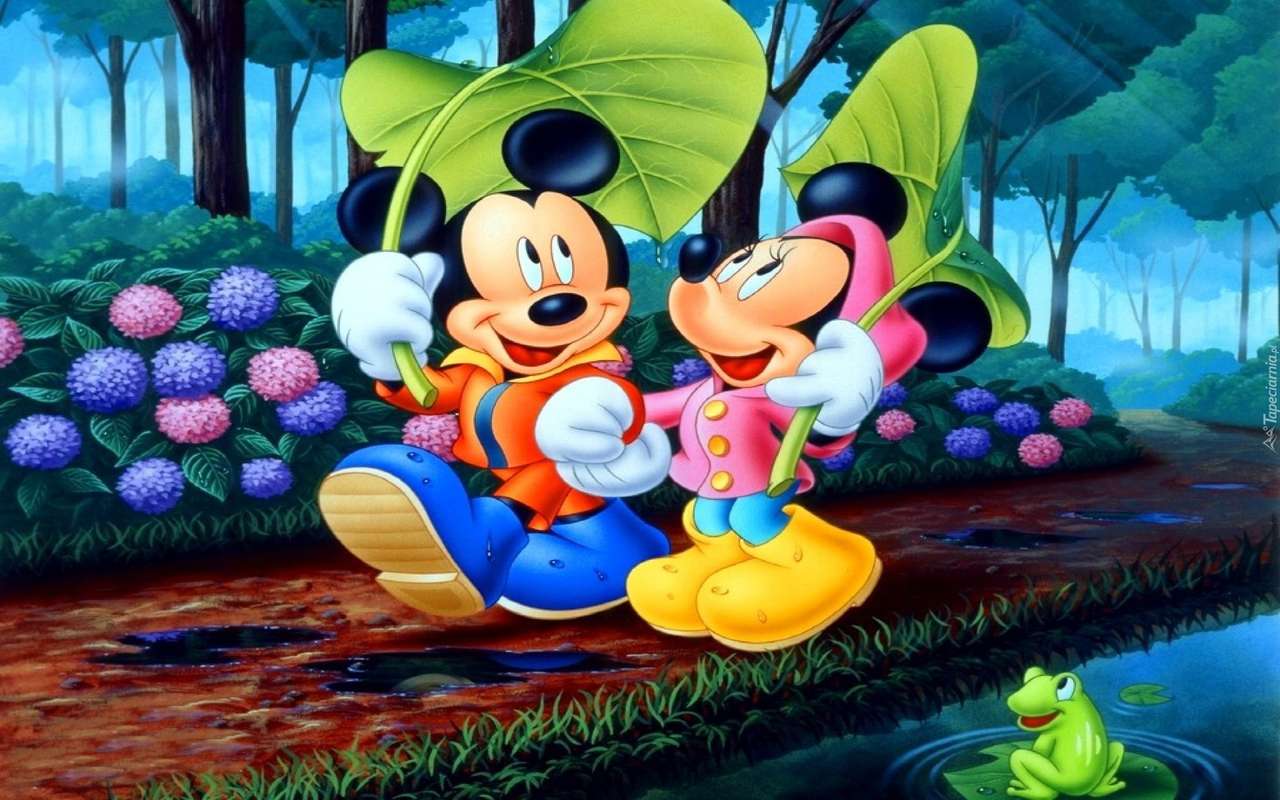 Myszka Miki z dziewczyną Myszką Minnie puzzle online