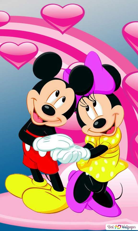 Myszka Miki ze swoją dziewczyną Minnie puzzle online