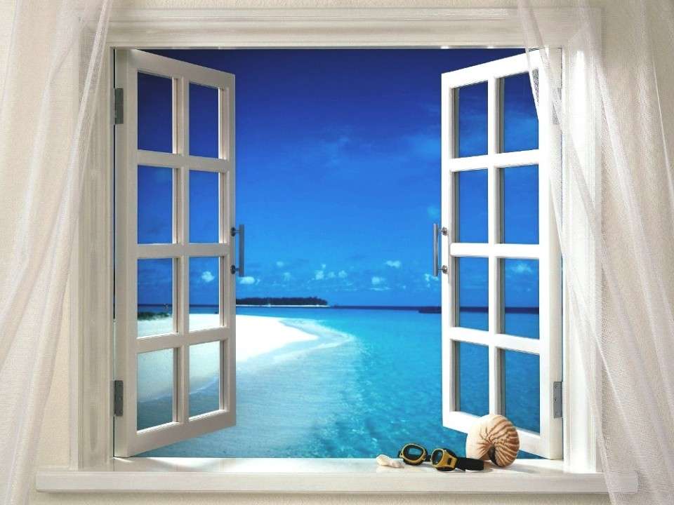 okno z widokiem na morze puzzle online
