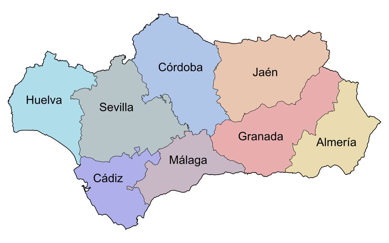 Mapa Andaluzji puzzle online