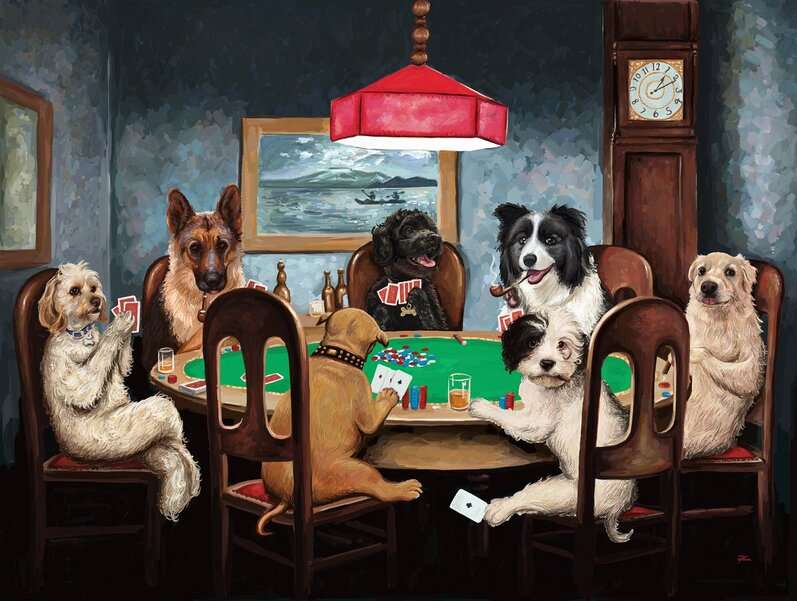 Psy grające w pokera #4 puzzle online