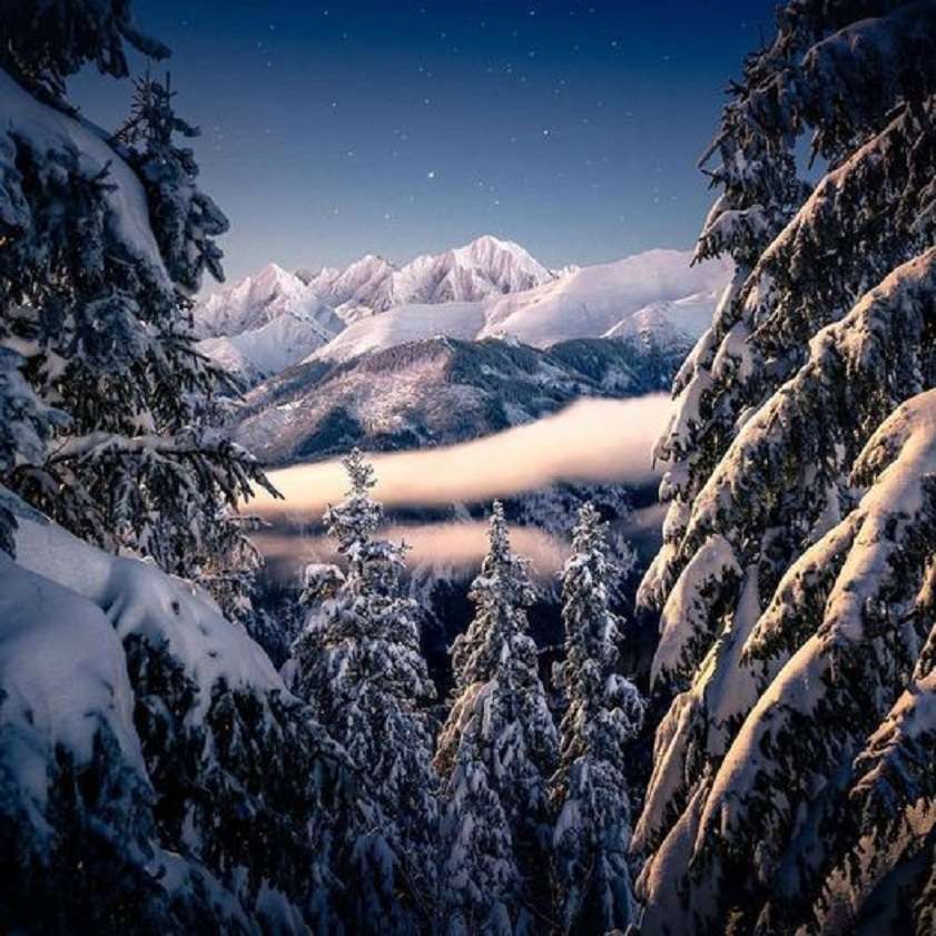 Zima w górach. puzzle online