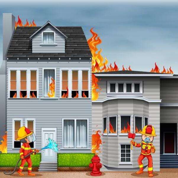 Strażacy gaszący pożar #1 puzzle online
