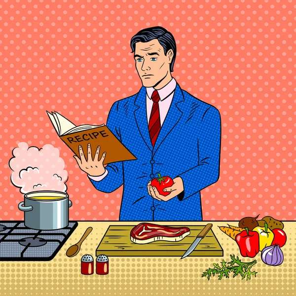 Mężczyzna w gotowaniu w garniturze puzzle online
