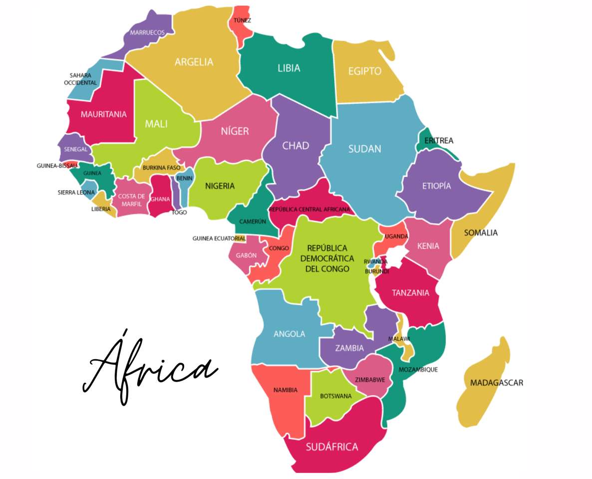 Kraje Afryki puzzle online