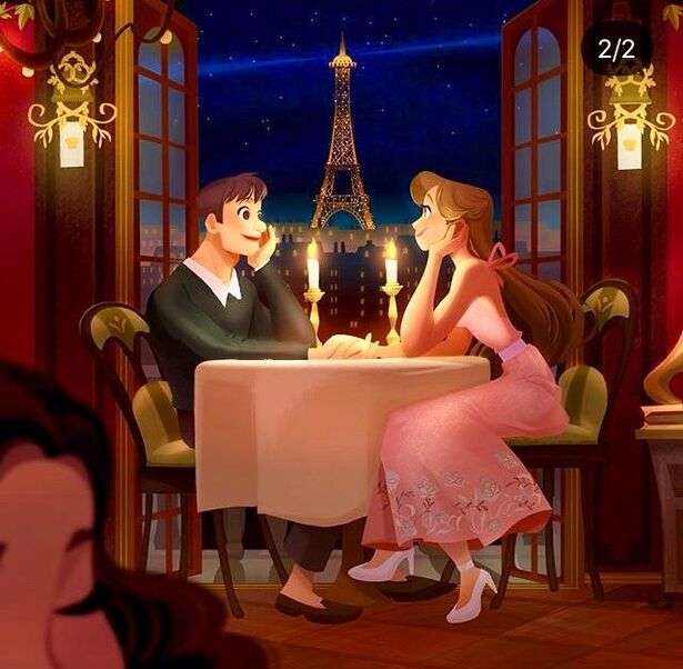 Kochająca para je obiad w Paryżu? puzzle online