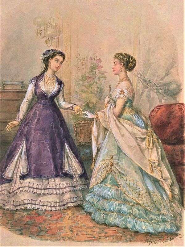 Panie w słynnym roku mody 1868 puzzle online