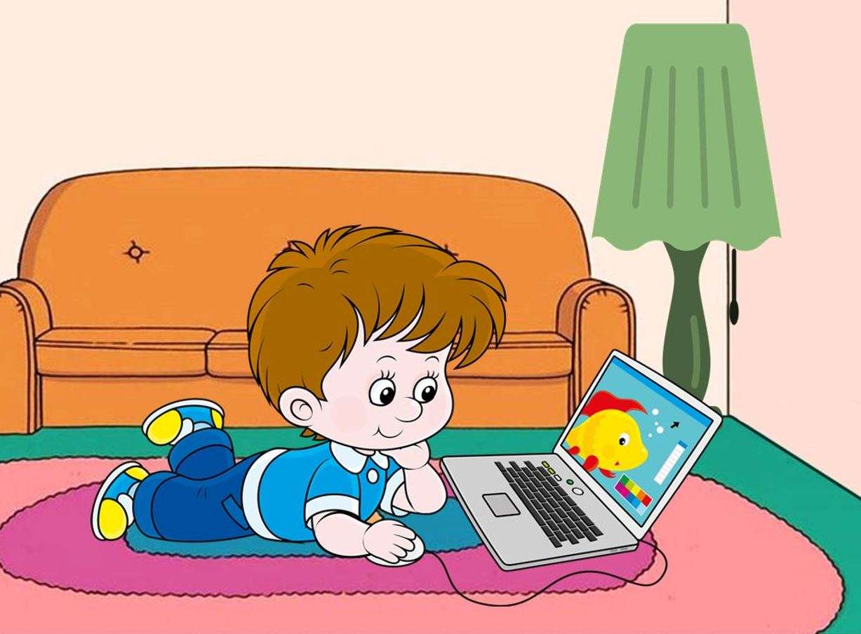 Chłopiec z komputerem puzzle online