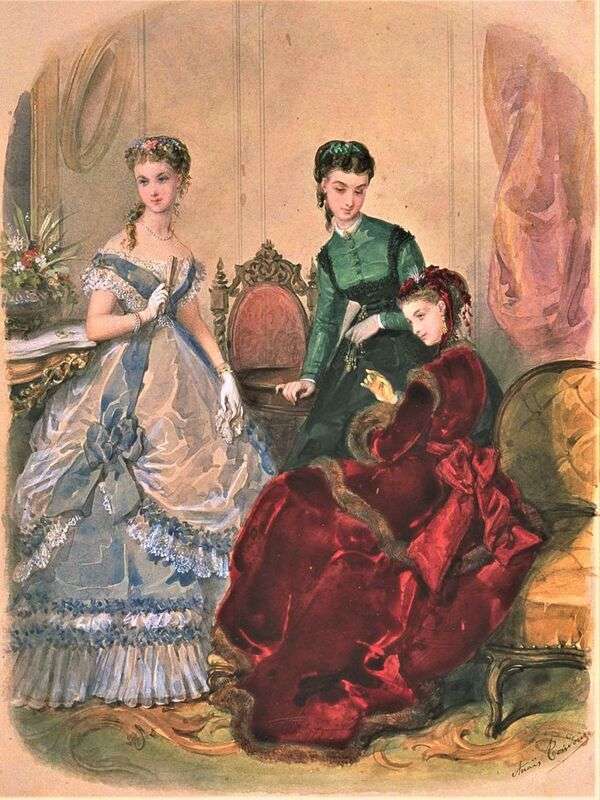 Panie w słynnym roku mody 1868 puzzle online