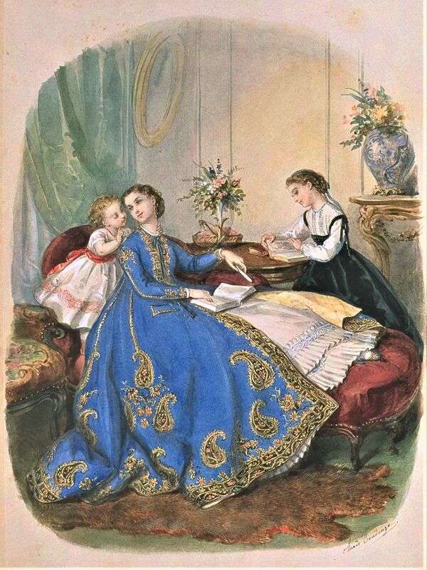 Panie w słynnym roku mody 1866 puzzle online