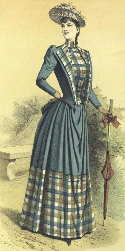Dama ze znamienitą francuską modą Rok 1889 puzzle online