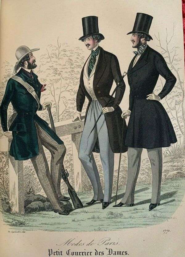 Mężczyźni we francuskim stroju Rok 1841 puzzle online