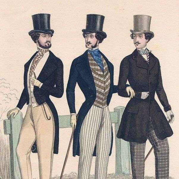 Mężczyźni we francuskim stroju Rok 1844 puzzle online