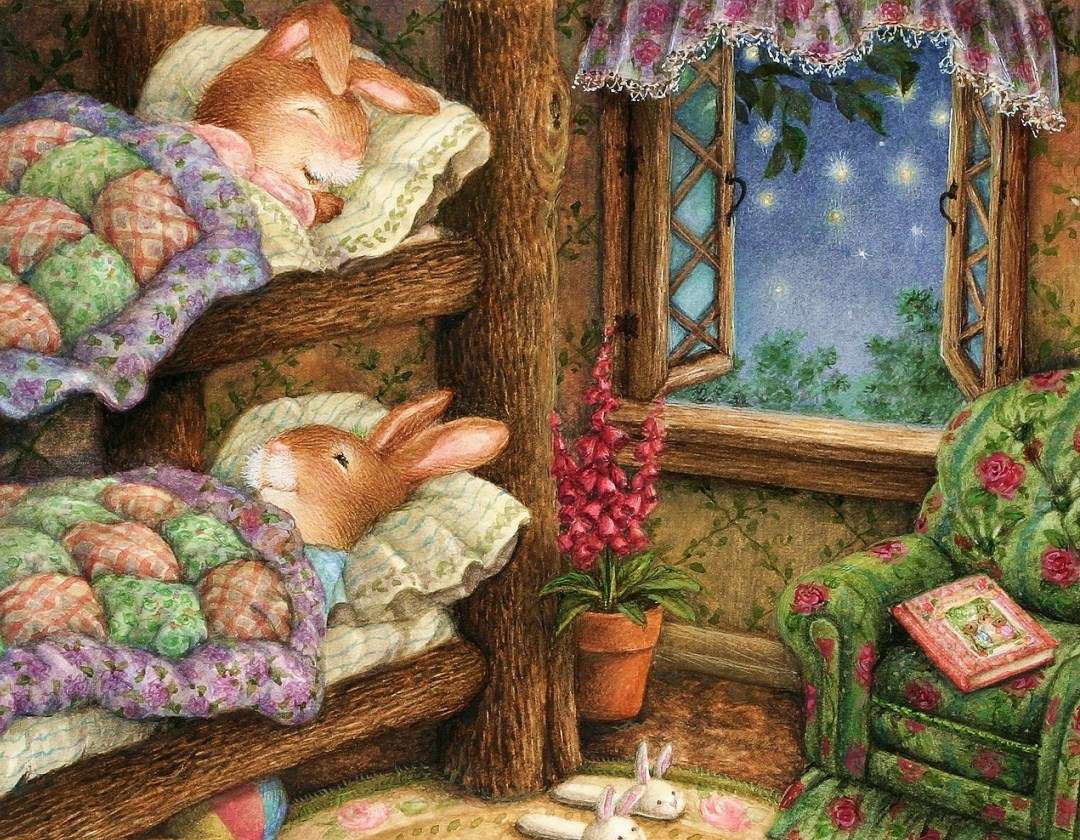 śpiące króliki puzzle online