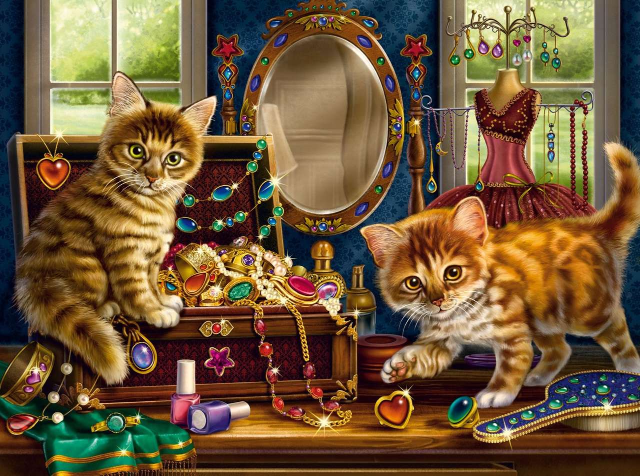 koty bawiące się w toalecie puzzle online