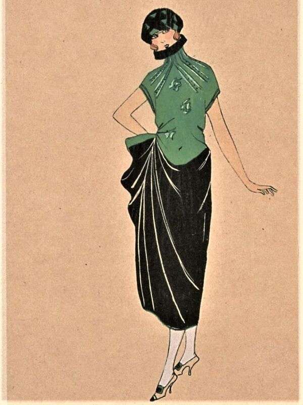 Dama z paryską modą Rok 1920 puzzle online
