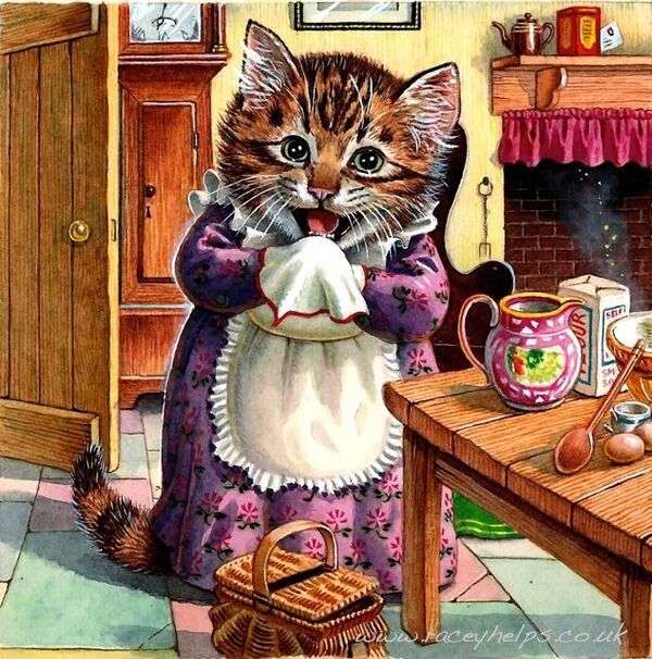 zabawny kotek w kuchni puzzle online