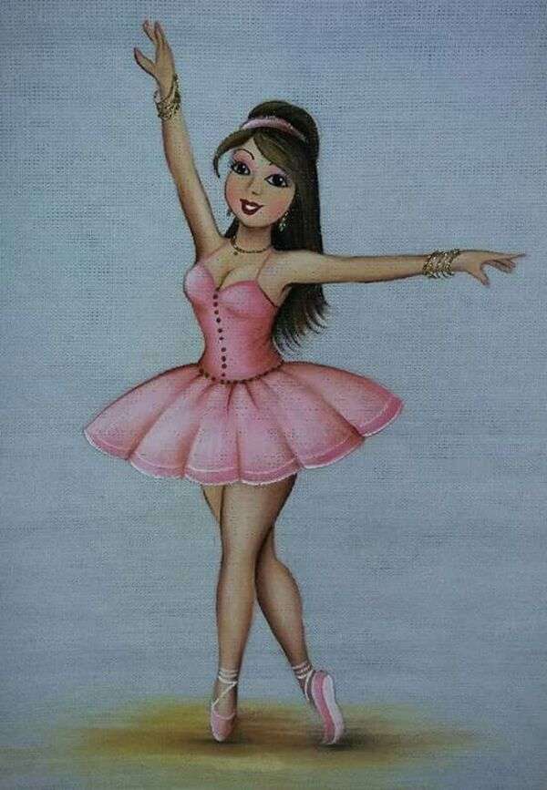 Tancerka baletowa w różowej sukience puzzle online