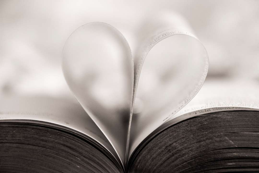 książka w kształcie serca strona z bliska fotografia puzzle online
