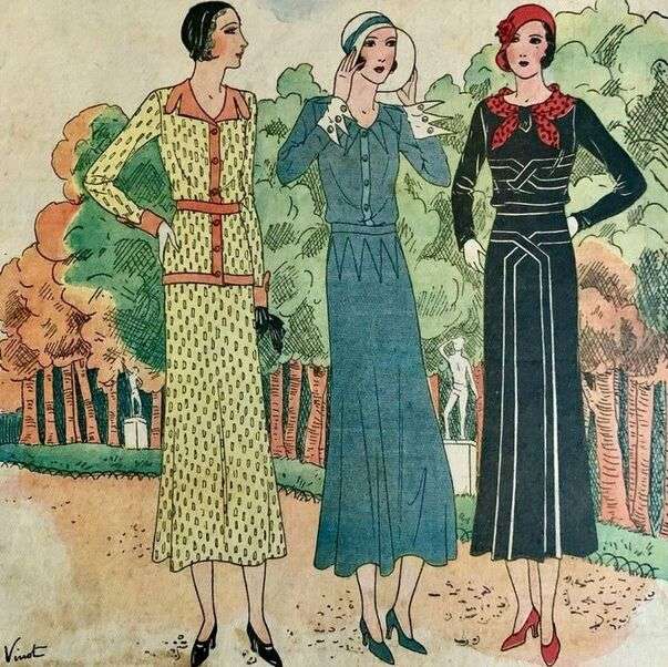 Panie w modzie roku 1931 puzzle online