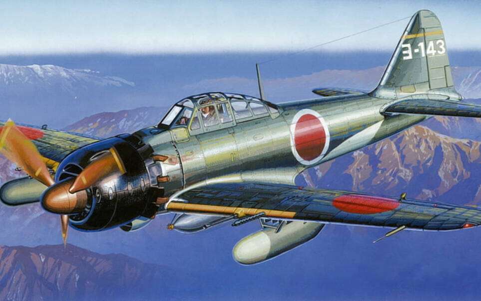 Japonia Mitsubichi samolot II wojny światowej puzzle online