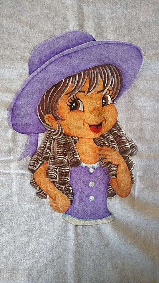 Dziewczynka Diva jasnofioletowa bluzka i czapka puzzle online