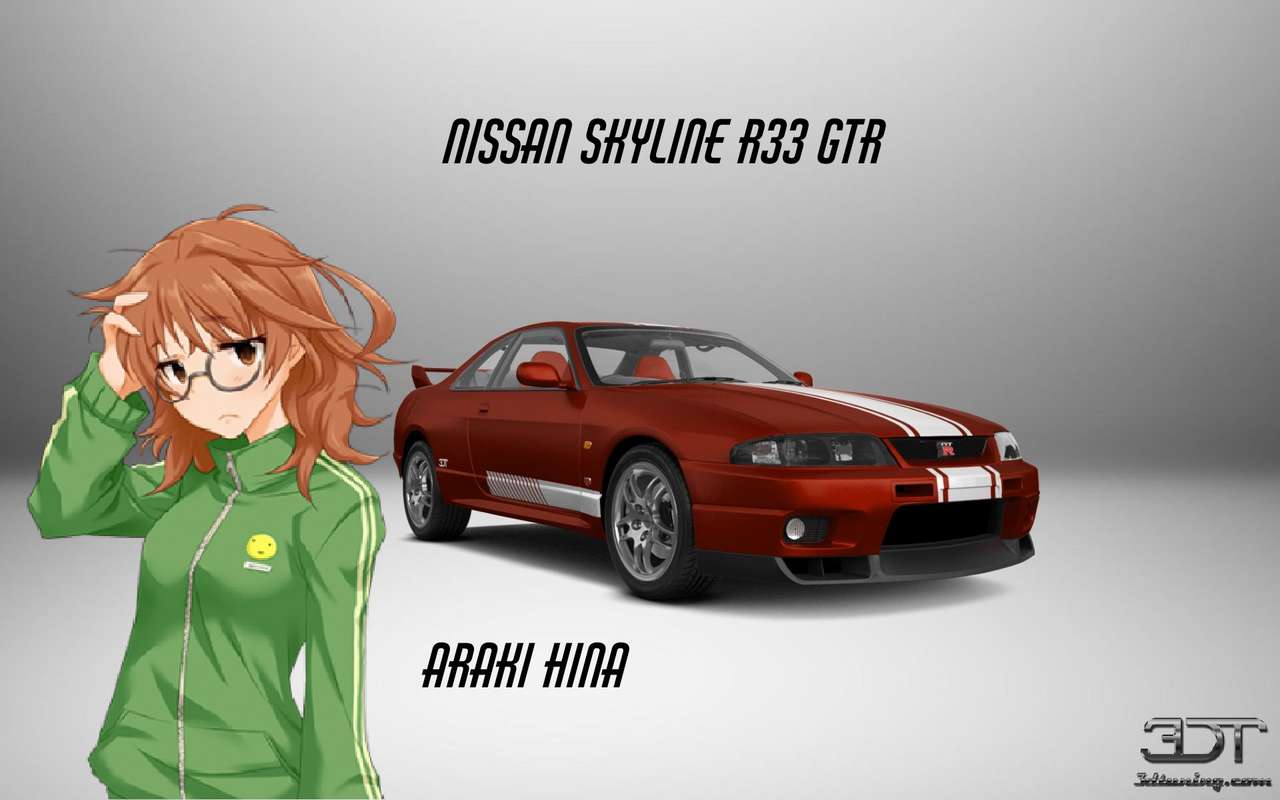 Araki hina i Nissan Skyline R33 puzzle online