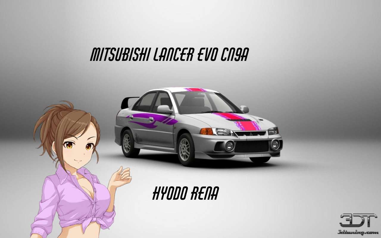 Hyodo Rena i Mitsubishi Lancer Evo cn9a puzzle online