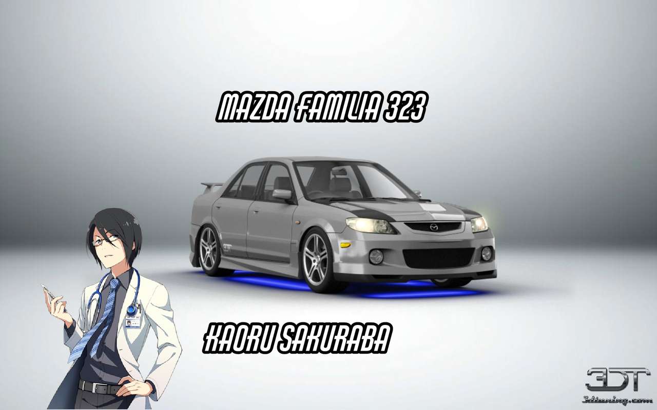 Kaoru Sakuraba i Mazda familia 323 puzzle online