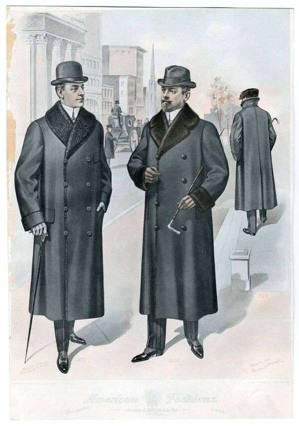 Mężczyźni z amerykańską modą Rok 1910 puzzle online