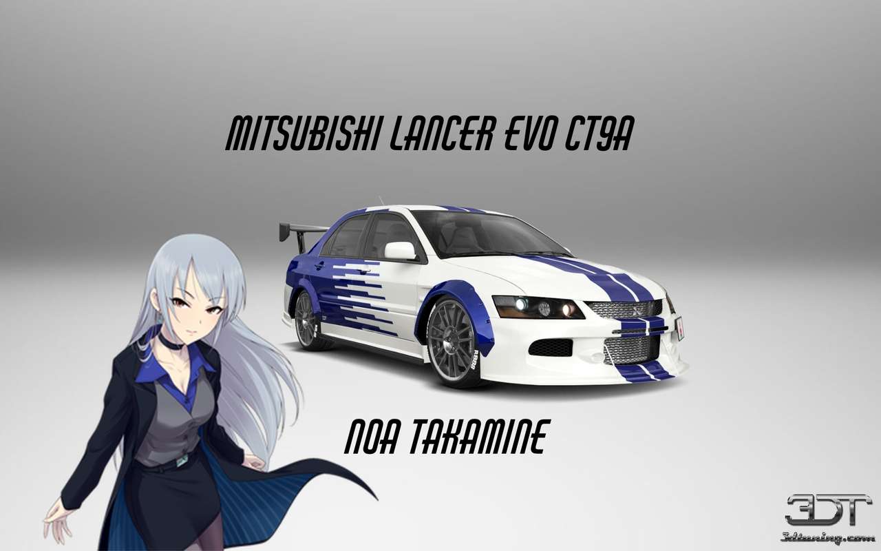 Noa takamine i Mitsubishi Lancer Evo CT9A puzzle online