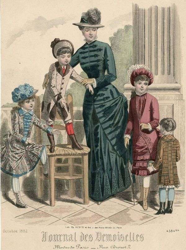 Rodzina ze znamienitą modą Rok 1882 puzzle online