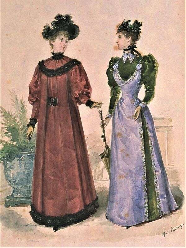 Panie w słynnym roku mody 1892 puzzle online